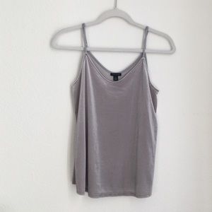 Ann Taylor XS Velvet Swing Cami Silver Gray